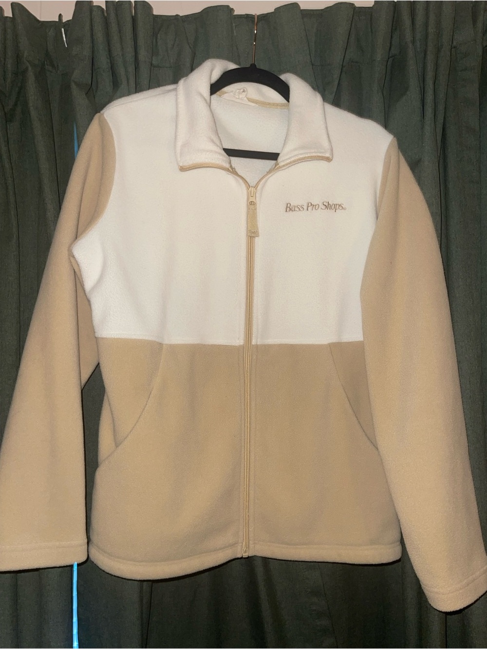 Bass Pro Shops Two-Tone Teddy Fleece Jacket in White & Tan